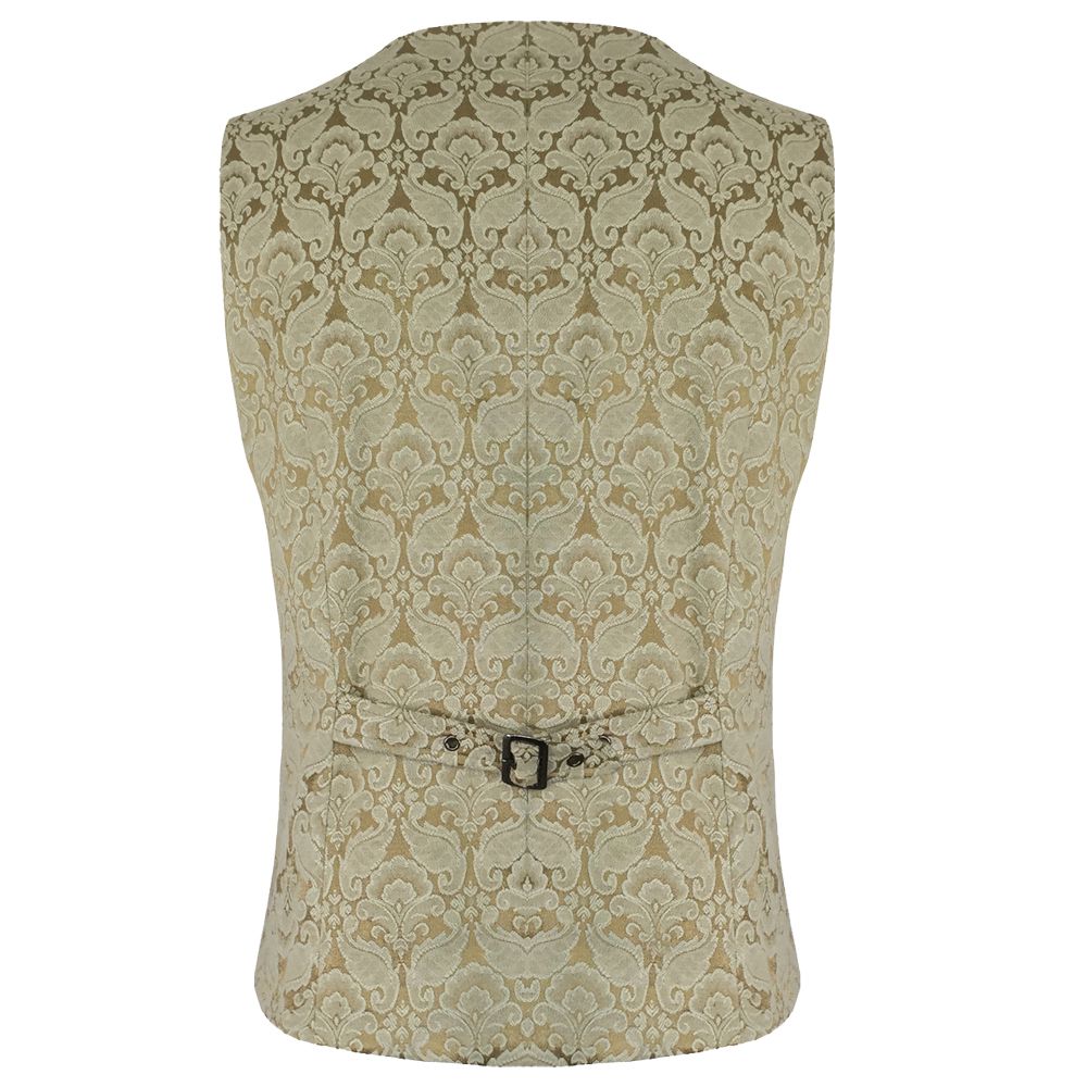 Pentagramme Palatine Men Cream Color Waistcoat - Alternative Gothic Dark Wear | Embrace Dark Aesthetic Men & Women Gothic Clothing