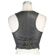 Women PU Leather Vest | Black Short Jacket Coat Motorcycle Waistcoat Punk Rock Military