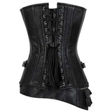 Women Overbust Corset Bustier | Gothic Heavy Duty Black Gracelynn Steel Boned Corset