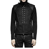 Men Sleeveless Military Jacket Gothic Black Military Style Vest - Alternative Gothic Dark Wear | Embrace Dark Aesthetic Men & Women Gothic Clothing