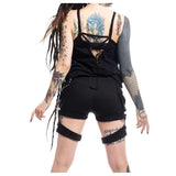 Women Gothic Short | Poizen Asami Girls Black Gothic Hot Pants