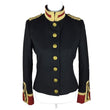 Women Gothic Wool Military Officer Coat | Victorian Slim Fit Black Coat
