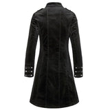 Women Dark Majesty Velvet Military Coat | Gothic Black Victorian Women Jacket