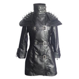 New Matrix Trench Bondage Gothic Coat Women Gothic Real Black Leather Coat - Alternative Gothic Dark Wear | Embrace Dark Aesthetic Men & Women Gothic Clothing