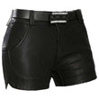 Women Genuine Leather Black Shorts | Sexy Gothic Hot Pants in Soft Lambskin