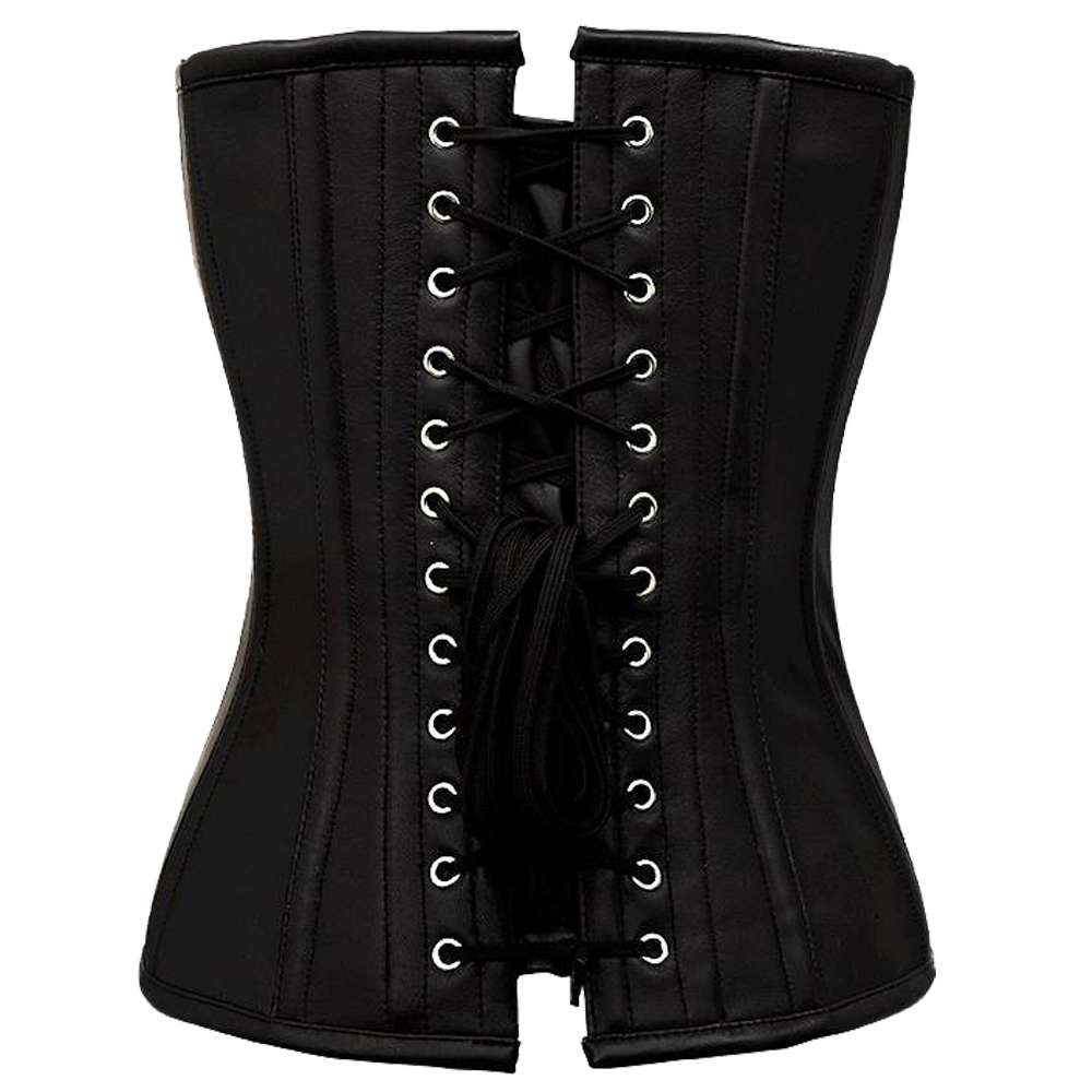 Women Donne Steampunk Underbust Corset | Real Crunch Leather Waist Trainer Corset