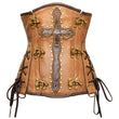 Crossed Design Steampunk Crunch Leather Underbust | Custom Made Women Corset