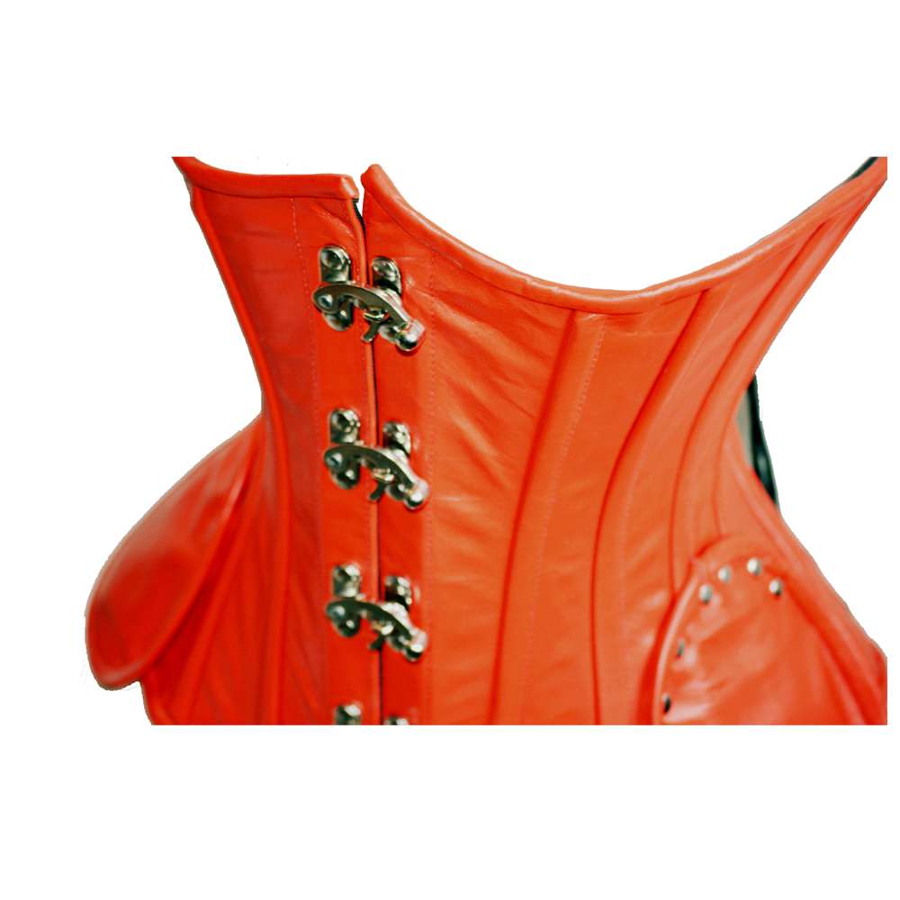 Women Real Sheep Leather Heavy Duty Underbust Corset | 14 Bone Steampunk Waist Trainer with 6 Inch Reduction
