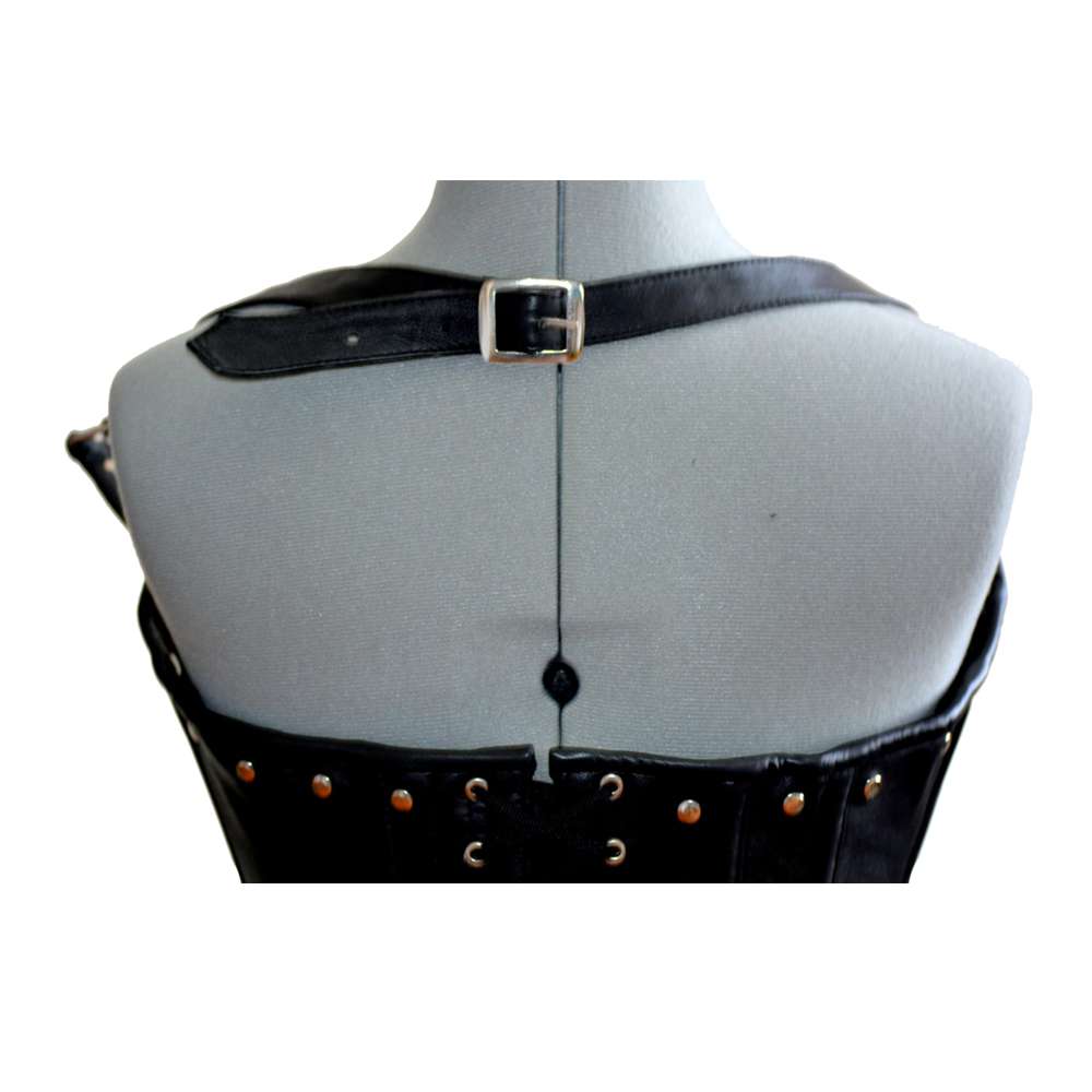 Women Real Sheep Leather Steampunk Corset | Underbust Gothic Waist Training Corset with Metal Decor