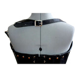 Women Real Sheep Leather Steampunk Corset | Underbust Gothic Waist Training Corset with Metal Decor