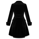Women Victorian Velvet Frock Coat | Gothic Black Velvet Long Jacket