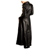 New Spliced Faux Leather Winter Killer Overcoat Women Devil Fashion Gothic Long Coat - Alternative Gothic Dark Wear | Embrace Dark Aesthetic Men & Women Gothic Clothing