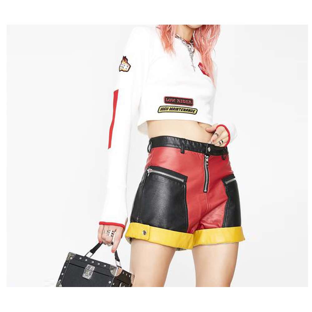 Women Biker Tailgate Moto Skirt | Gothic EMO Short Skirt with Current Mood Style