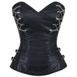 Women Gothic Waist Trainer Overbust Corset | Cerys Vintage Leather Bustier Corset