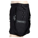 Track Buckle Convertible Skirt | Gothic Black Cotton Skirt with Adjustable Fit