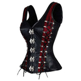 Women Corset Janyse Overbust | Faux Leather Shoulder Straps Steel Boned Corset