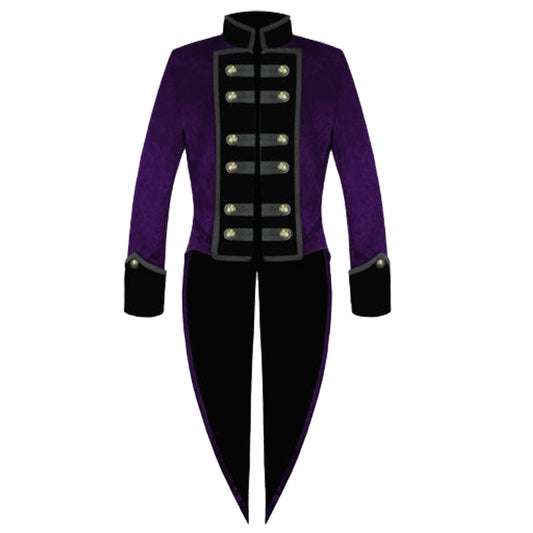 Men Steampunk Victorian Purple Tailcoat | Gothic Vintage Formal Jacket