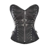Women Corset Jeremy Sheep Napa Leather | Steel Boned History Corset with Silver Zip