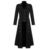 Men Pirates Steampunk Gothic Victorian Military Trench Coat | Vintage Cotton Long Jacket