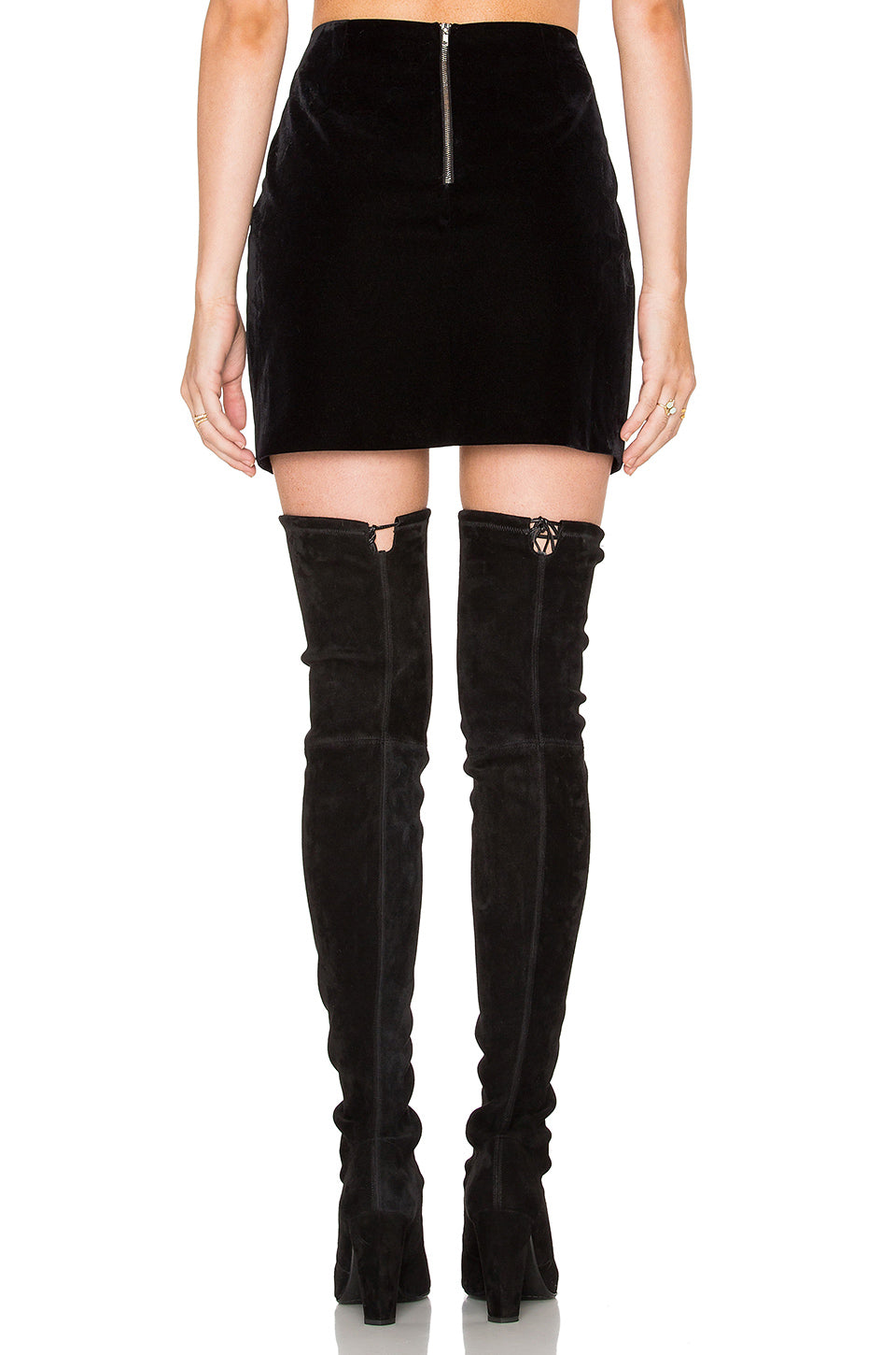 Women Gothic Mini Laces Skirt | High-Waist Leather Skirt with Belt Straps