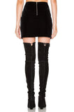 Women Gothic Mini Laces Skirt | High-Waist Leather Skirt with Belt Straps