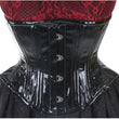 Shiny Black PVC Waist Trainer Corset | Steel Boned Fetish Cincher with Wet-Look Finish