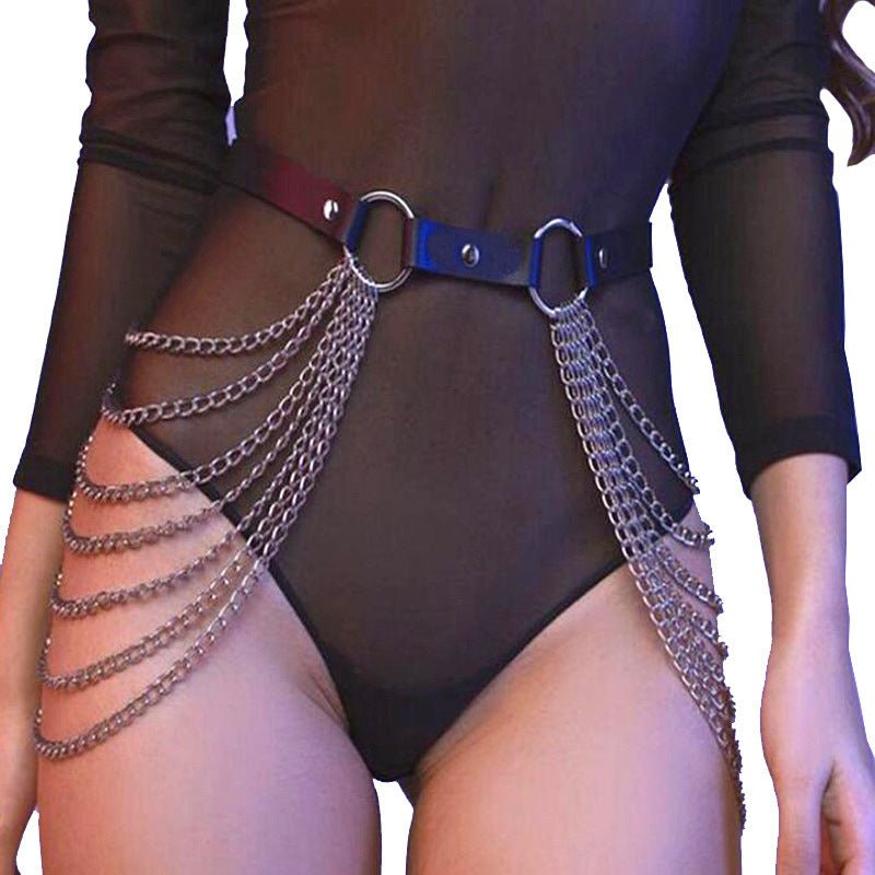 Chain Tassel Belt Gothic Harness - Alternative Gothic Dark Wear | Embrace Dark Aesthetic Men & Women Gothic Clothing