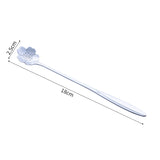 Stainless Steel Korean Spoon Long Handle Cherry Blossom Stirring
