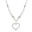 Gothic Dark Thorn Heart Necklace