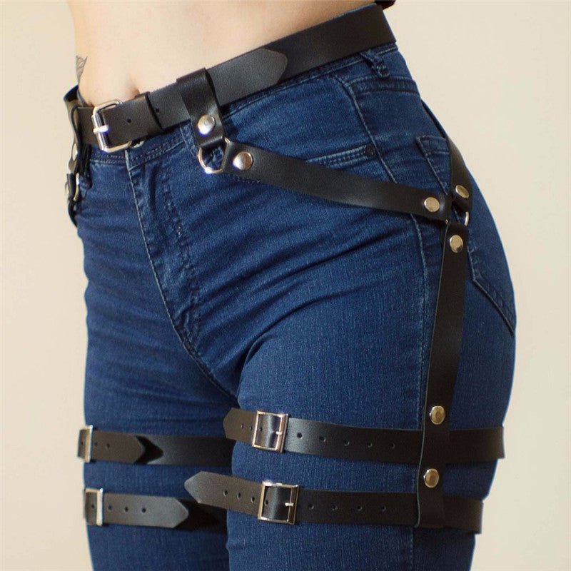 Ladies Belt Straps, Artificial Belt, Gothic Harness, Leg Binding - Alternative Gothic Dark Wear | Embrace Dark Aesthetic Men & Women Gothic Clothing
