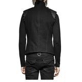 Men Sleeveless Military Jacket Gothic Black Military Style Vest - Alternative Gothic Dark Wear | Embrace Dark Aesthetic Men & Women Gothic Clothing