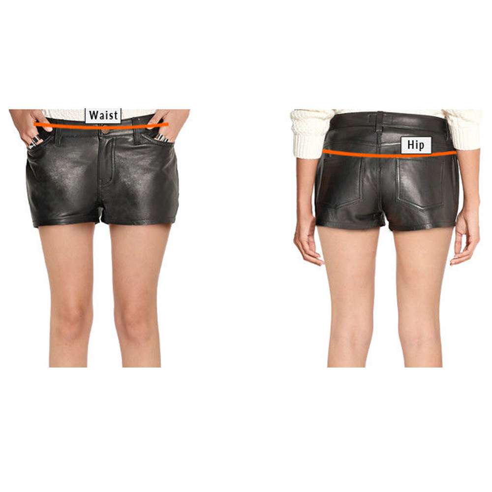 Women Gothic Leather Shorts | Hot Pants Skirt Style in 100% Napa Leather