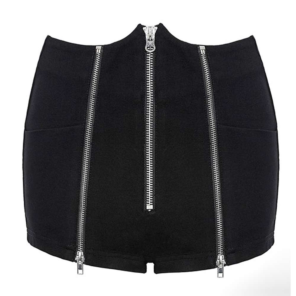 Women Tech Noir Gothic Shorts | Futuristic Cyberpunk Streetwear