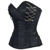 Women Gothic Waist Trainer Overbust Corset | Cerys Vintage Leather Bustier Corset