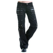 Men Gothic Black Zipper Pant | Black Gothic Chained Pant Cotton Pant