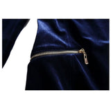 Women Slim Velvet Gothic Coat | Zipper Front Elegant Goth Outerwear