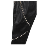 Women PU Classic Metal Rivets Trousers Motorcycle Inspired Gothic Pants - Alternative Gothic Dark Wear | Embrace Dark Aesthetic Men & Women Gothic Clothing