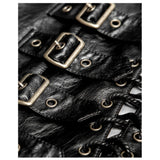 Punk Men Dieselpunk Waistcoat | Black Gothic Faux Leather Men Gothic Vest