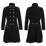 Women Gothic Long Velvet Coat | Steampunk Aristocrat Alternative Fashion Style Coat