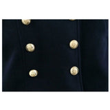 Women British Style Wool Blend Trench Coat | Double-Breasted Long Military Jacket