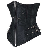 Women Chelsea Faux Leather Longline Corset | Gothic Underbust Waist Training Corset