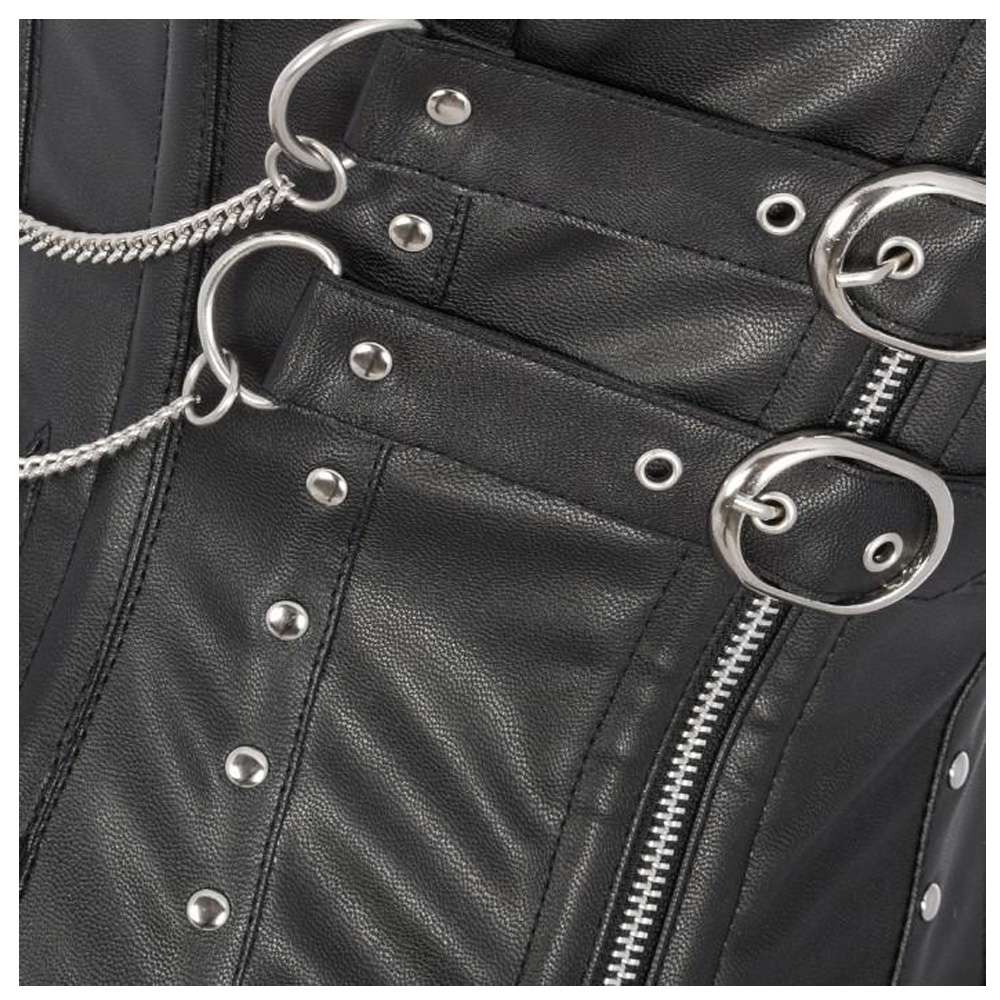 Women Corset Jeremy Sheep Napa Leather | Steel Boned History Corset with Silver Zip