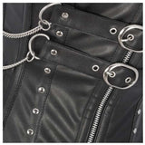 Women Corset Jeremy Sheep Napa Leather | Steel Boned History Corset with Silver Zip
