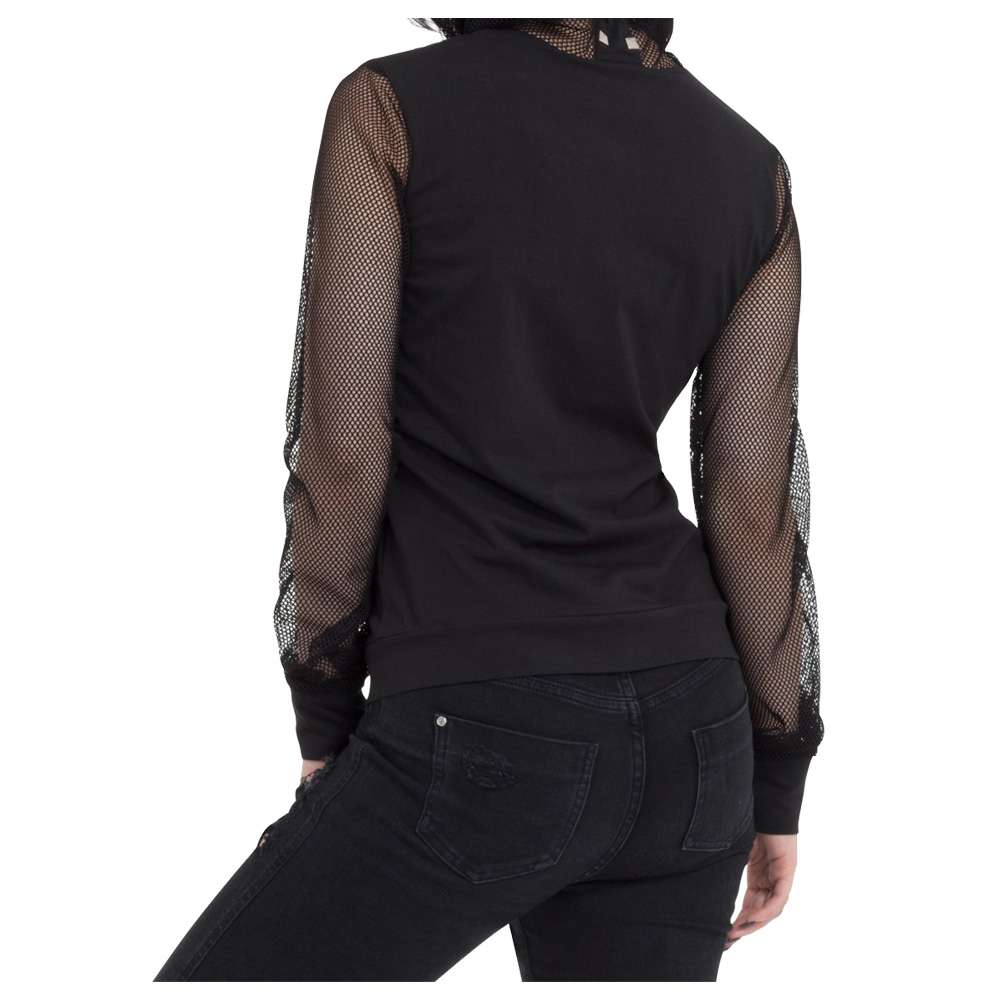 Women Nasty Net Mesh Hoodie | Gothic See-Through Mesh Hoodie with Studded Details