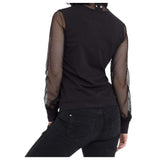 Women Nasty Net Mesh Hoodie | Gothic See-Through Mesh Hoodie with Studded Details