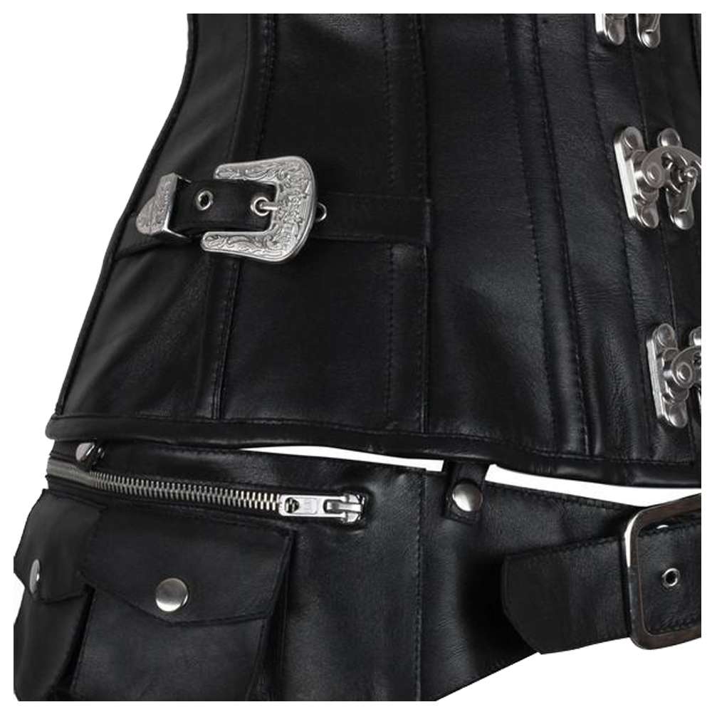 Women Overbust Corset Bustier | Gothic Heavy Duty Black Gracelynn Steel Boned Corset
