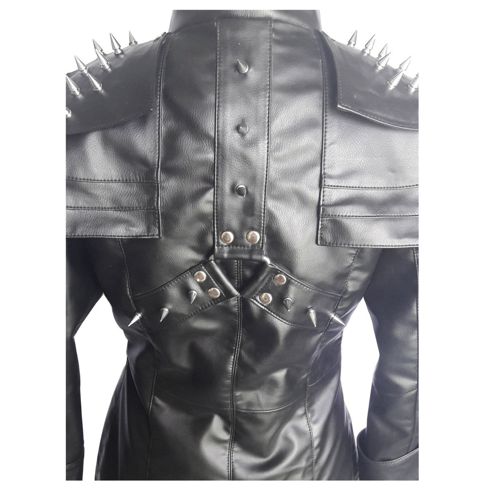 New Matrix Trench Bondage Gothic Coat Women Gothic Real Black Leather Coat - Alternative Gothic Dark Wear | Embrace Dark Aesthetic Men & Women Gothic Clothing