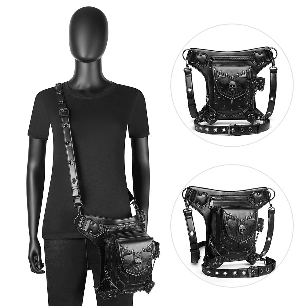 Punk Motorcycle Skull Chain Women's Crossbody Bag - Alternative Gothic Dark Wear | Embrace Dark Aesthetic Men & Women Gothic Clothing