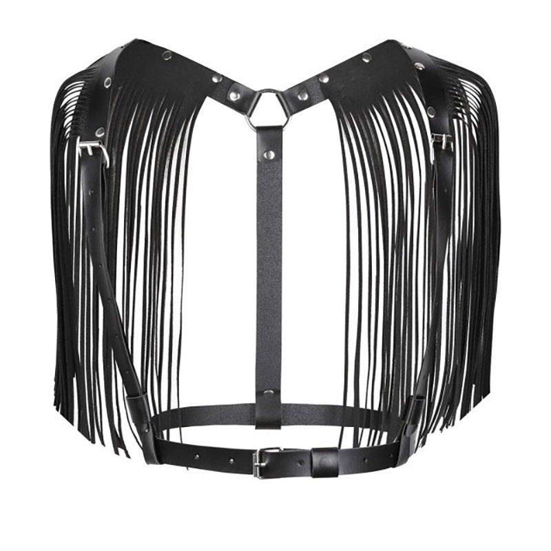 Women's Fashion Simple Tassel Harness Skirt Belt Set Leather Harness - Alternative Gothic Dark Wear | Embrace Dark Aesthetic Men & Women Gothic Clothing