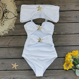 Pure White One-piece Swimsuit Skirt Shawl Three-piece Suit Sexy